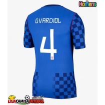 Camisa de Futebol Croácia Josko Gvardiol #4 Equipamento Secundário Mundo 2026 Manga Curta